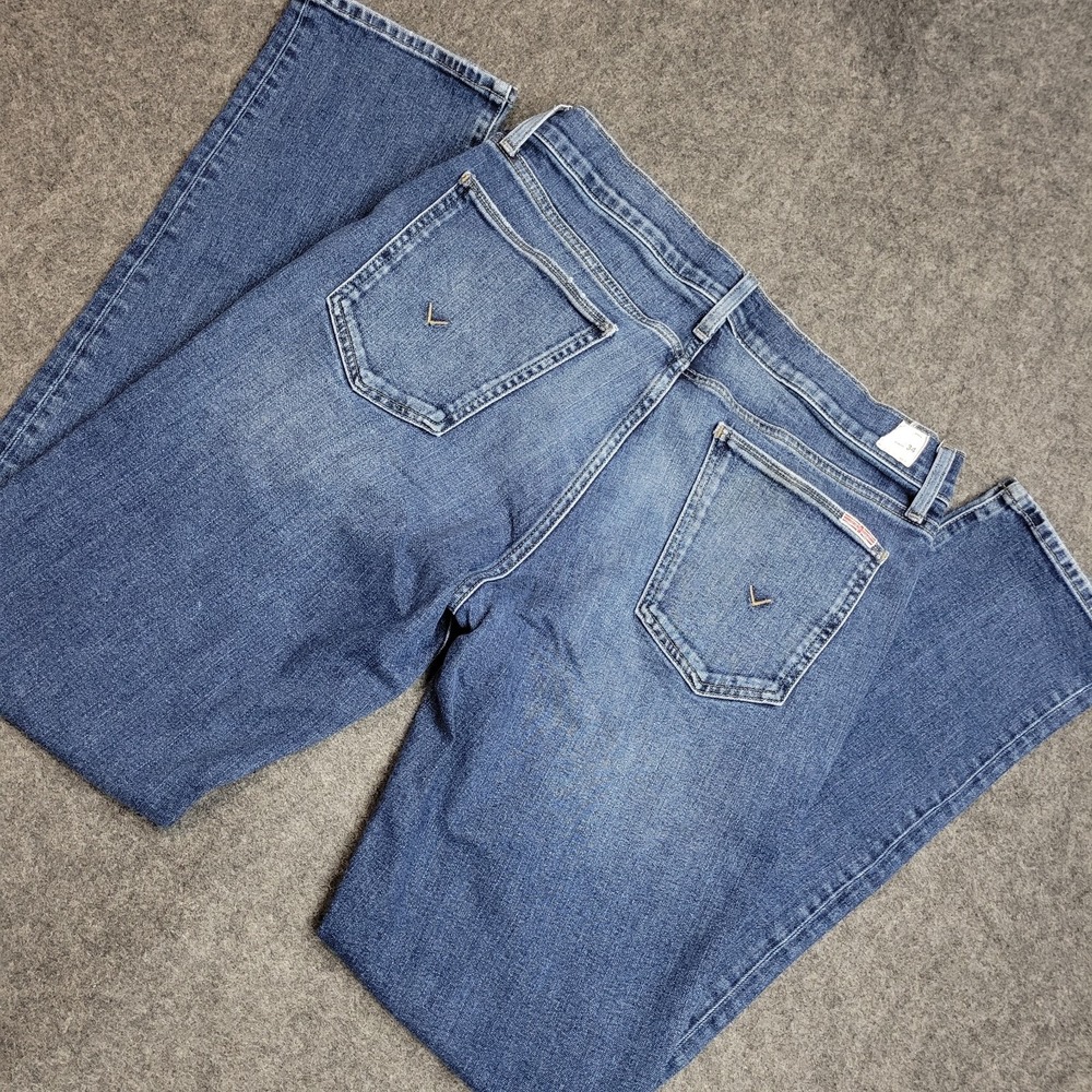 Hudson Jeans Womens 34 Blue Denim Distressed Streetwear Blake‎ Slim Straight Leg